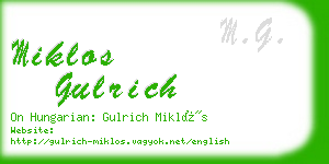 miklos gulrich business card